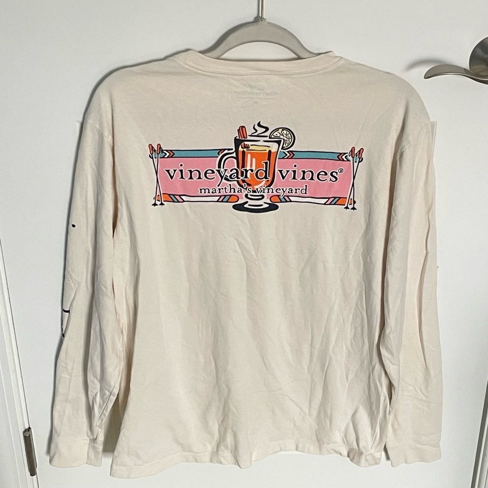 Vineyard Vines Hot Toddy Logo Box Long Sleeve Tee Size Medium 47917 - Picture 6 of 11